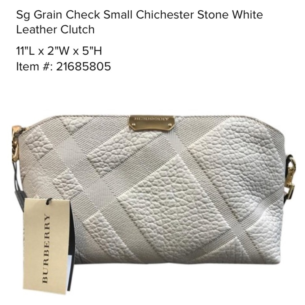 NWOT Burberry off-white/stone leather bag